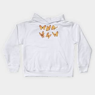 Yellow butterfly sticker pack Kids Hoodie